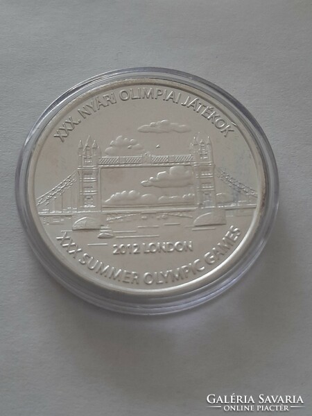 Ritka ! Nyári Olimpiai Játékok LONDON 2012 ezüstözött emlékérme ,kapszulában és díszdobozban