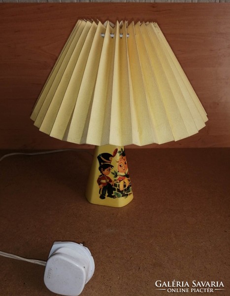Antik gyermek asztali éjjeli ernyős lámpa 28 cm magas