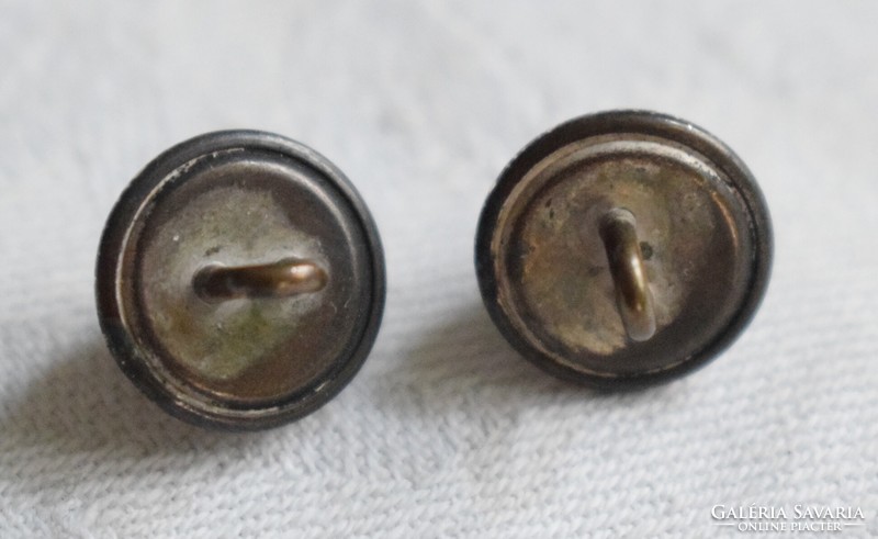 2 old metal clothes buttons. 1.3 cm