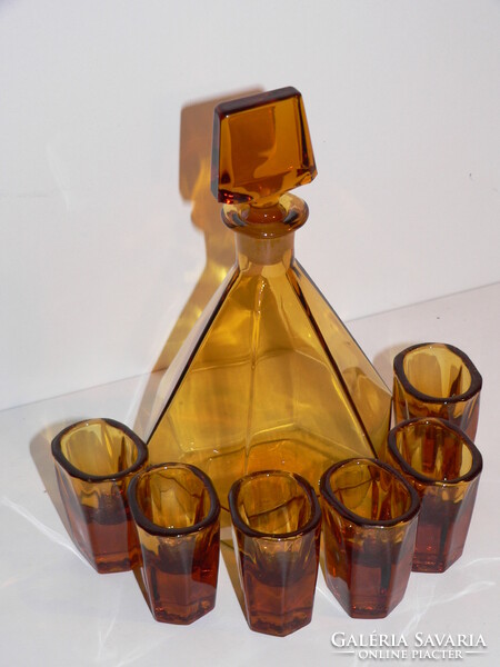 Amber glass liquor set for cheap sale