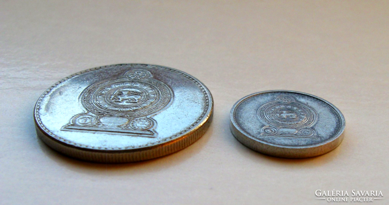 Sri Lanka - 2 lot lot - 1 cent, 1978 & 1 rupee, 2004 - circulation coin