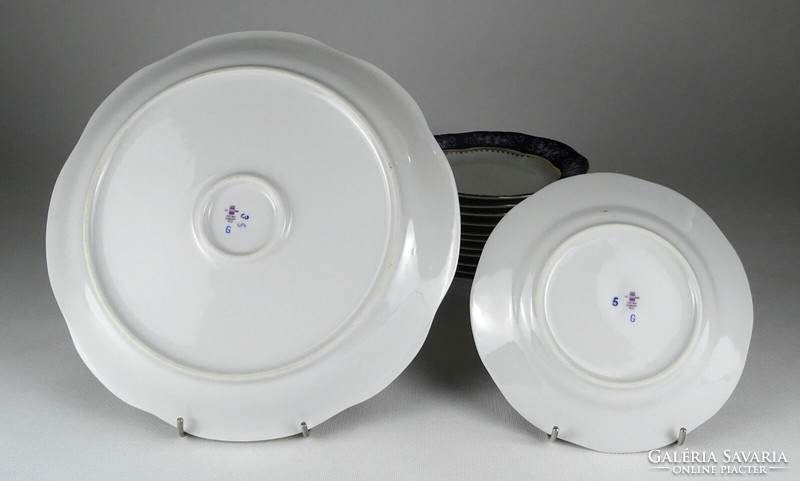 1L654 flawless 12-person Zsolnay pompadour porcelain cake set