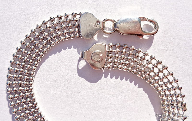 19 cm long, 9 mm. Wide Italian silver bracelet