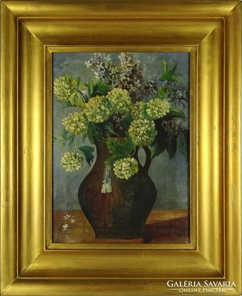 1L734 XX. századi festő : Asztali virágcsendélet orgonákkal