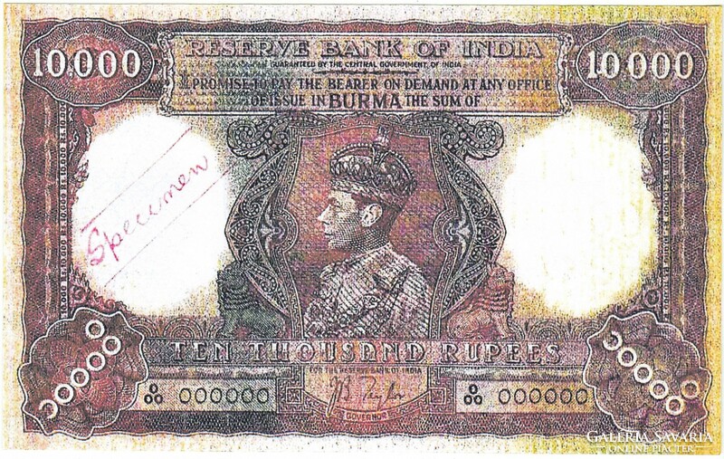 Burma 10000 rúpia 1939 REPLIKA