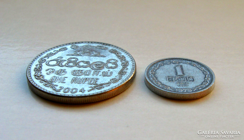 Srí Lanka – 2 db-os Lot - 1 cent, 1978  & 1 rúpia, 2004 - Forgalmi érme