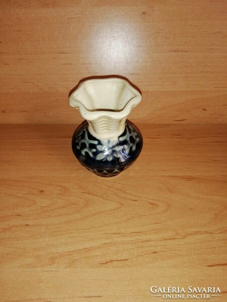 Kicsi mázas kerámia váza 7,5 cm magas (28/d)