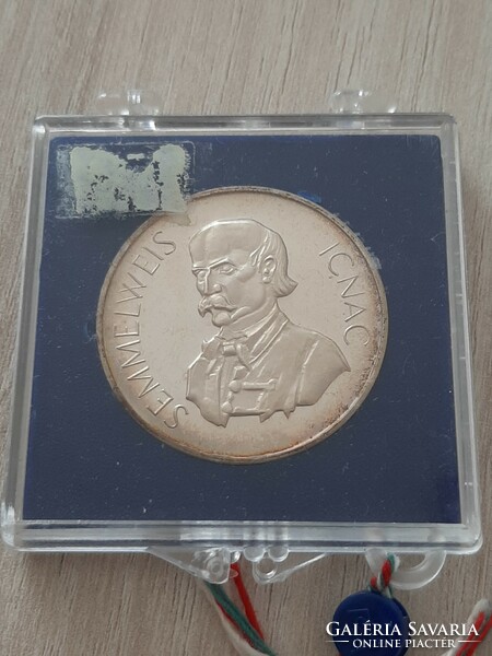 Ignatius Semmelweis silver commemorative medal ag.925,16G - in bank case