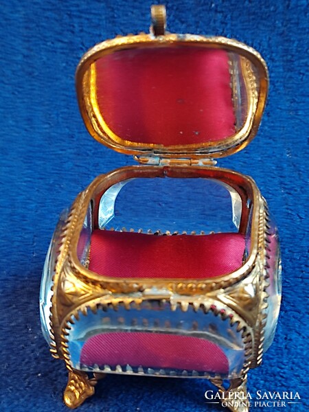 French Art Nouveau glass jewelry box