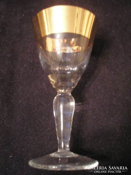 24 K Antik biedermeier Luxus vastagon aranyozott pohár készlet ritkaság