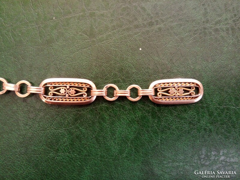 Antik régi rókafejes 14 K arany karkötő 17g a XIX. századból 1870-es évek befektetés ajándék