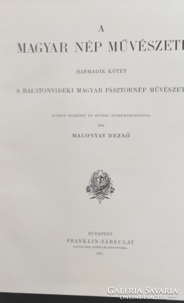 Malonyay Dezső. Magyar nép művészete lll.kötet