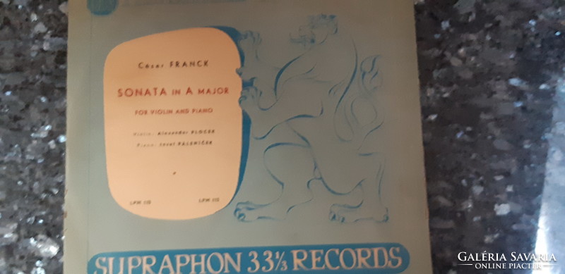 CÉSAR FRANCK : SONATA IN A MAJOR -  PLOCEK VIOLIN - PALENICEK PIANO  LP 9 INCH