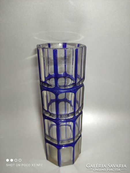 Special very rare design Czech glass vase is damaged!