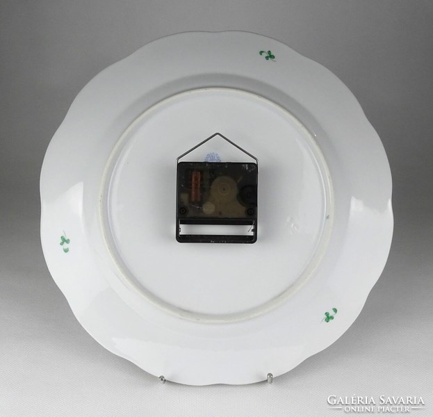 1L800 Zöld indiai kosár mintás Herendi porcelán falióra 28 cm