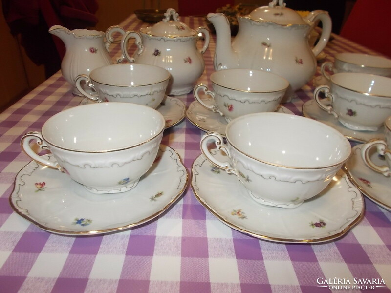 Zsolnay tea set, tea set for 10 people, baroque