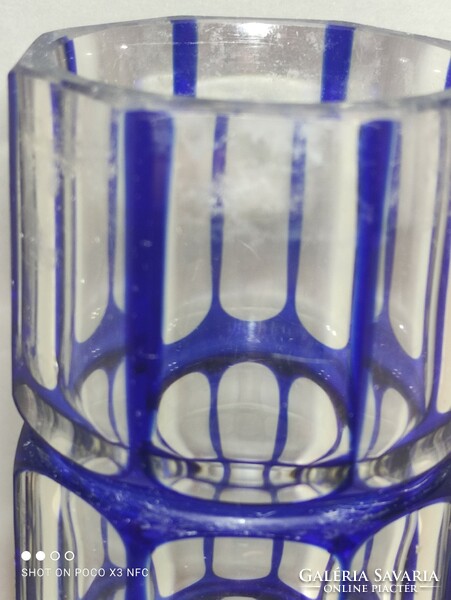 Special very rare design Czech glass vase is damaged!