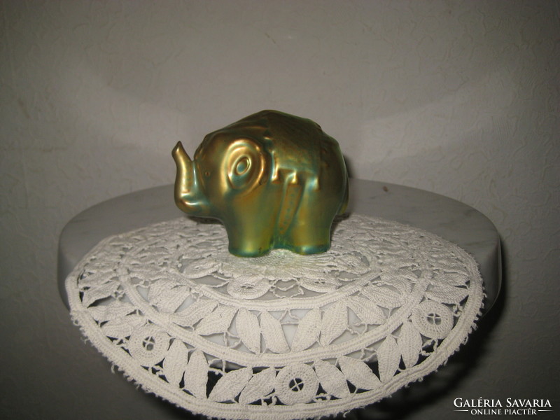 Zsolnay eozin art deco small elephant