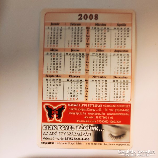 Hungarian lupus association card calendar 2008
