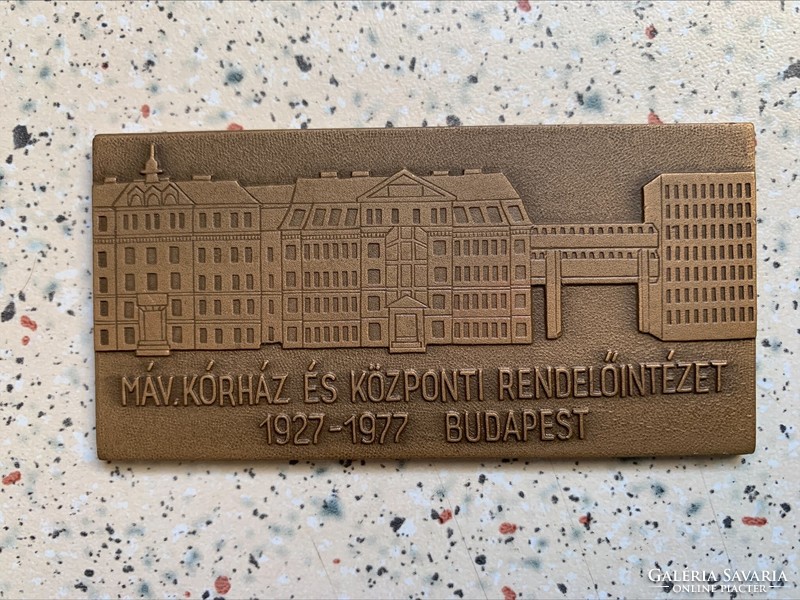 1977. 'Mav. Hospital and central clinic 1927-1977, Budapest commemorative plaque in original case