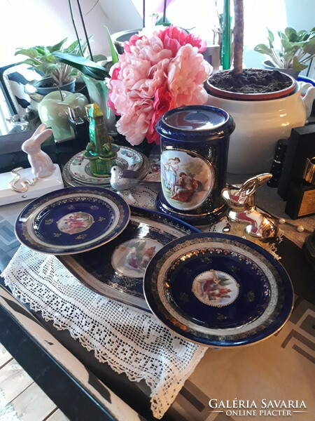 Alt wien cobalt blue cookie set and postman