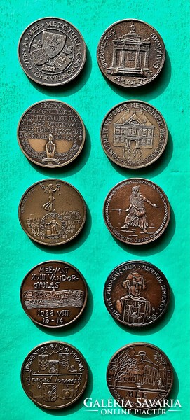 10 db magyar bronz emlékérem, 42,5 mm-es – gyűjtőknek