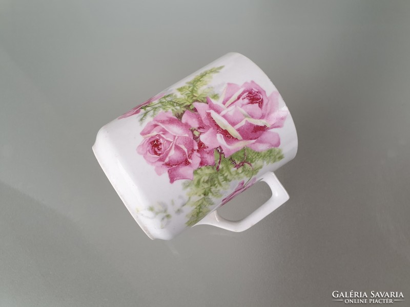 Régi Zsolnay porcelán rózsás bögre népi teás csésze