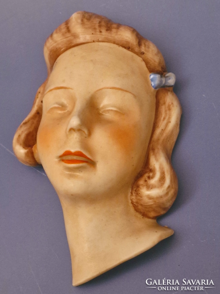 Art deco ceramic female head