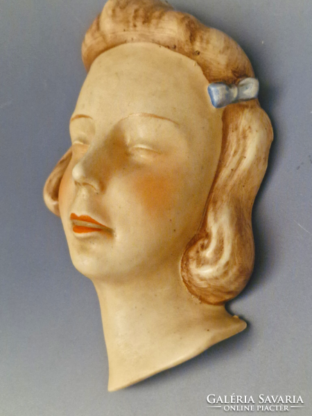 Art deco kerámia női fej