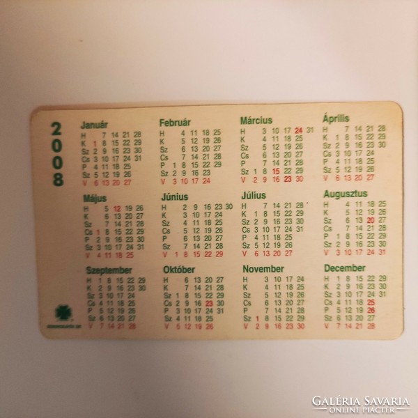 Gambling card calendar 2008