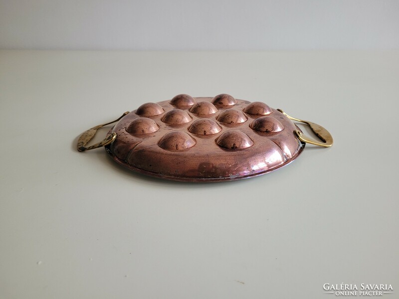 Old vintage red copper baking dish with copper lugs confectioner's cook tool shardedli baking dish bowl baking dish