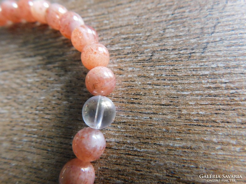 Original sunstone and angel aura quartz bracelet, rarity!!!