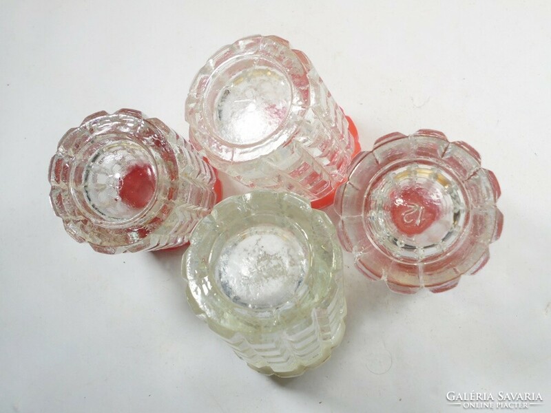 Retro glass spice salt pepper pepper holder with plastic lid 4 pcs