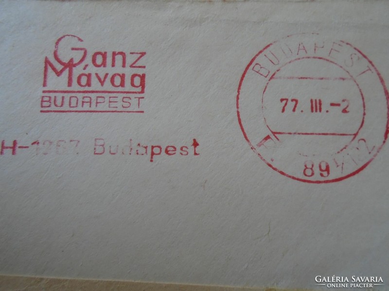 D193751 Régi levél 1977 GANZ MÁVAG  Budapest   gépi bélyegzés  -  Red meter EMA