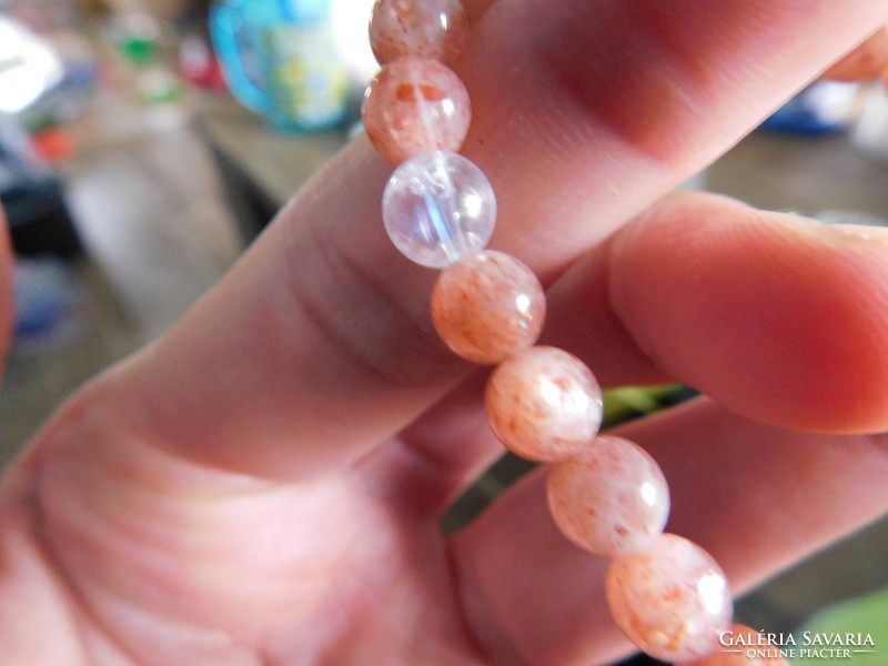 Original sunstone and angel aura quartz bracelet, rarity!!!