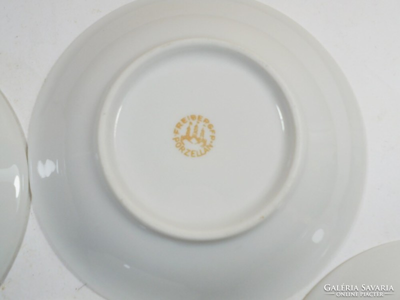 Old retro marked small plate - 4 pcs - Hólloháza, Kahla, GDR German, Freiberger porcelain