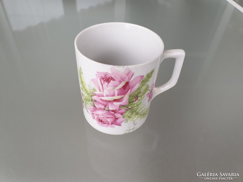 Old zsolnay porcelain rosy mug with folk tea cup