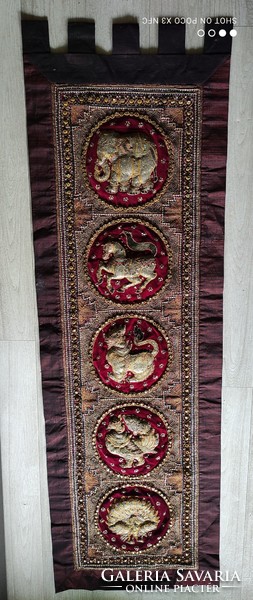 165 Cm x 55 cm kalaga Burmese or Thai pattern large size handmade wall picture tapestry
