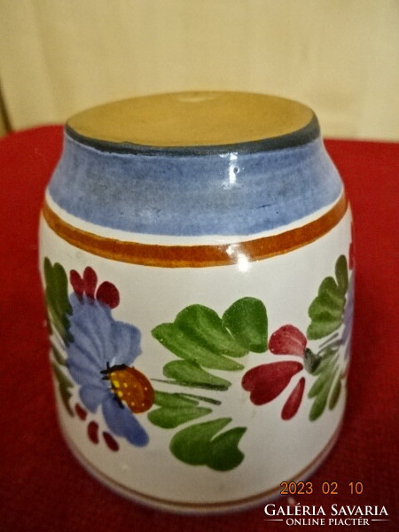 Glazed ceramic cup, hand painted, height 7 cm. Jokai.