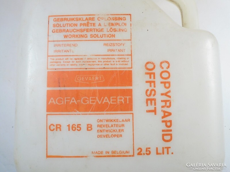 Retro agfa - gevaert photo chemical can - 2.5 liters - from the 1970s