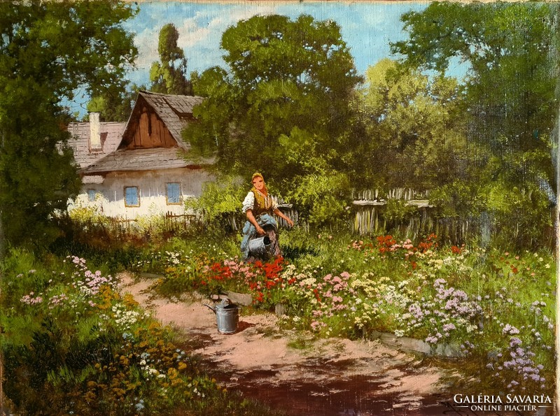 László Neogrády (1896 - 1962) flower garden