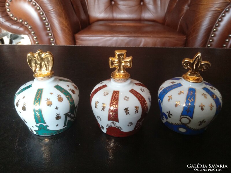Limoges porcelain mini bottles / 3 pcs /