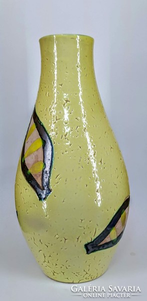 Retro sárga kerámia váza
