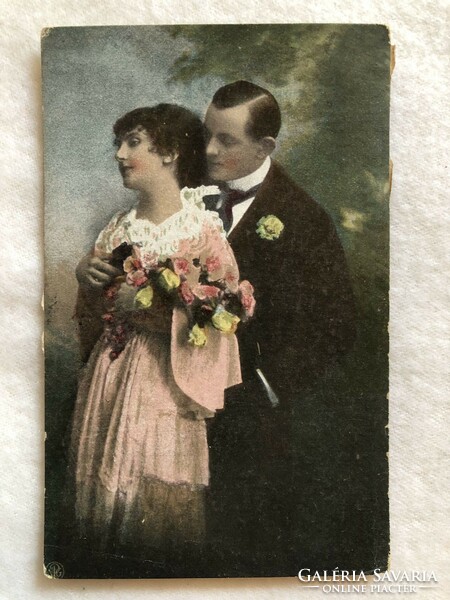 Antik romantikus képeslap  - 1920                   -3.