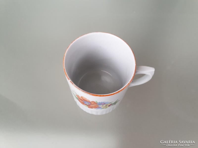 Old vintage zsolnay porcelain poppy cornflower mug folk tea wildflower cup