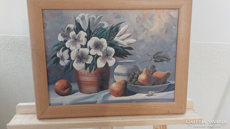 (K) flower - fruit still life print 32x40 cm with frame