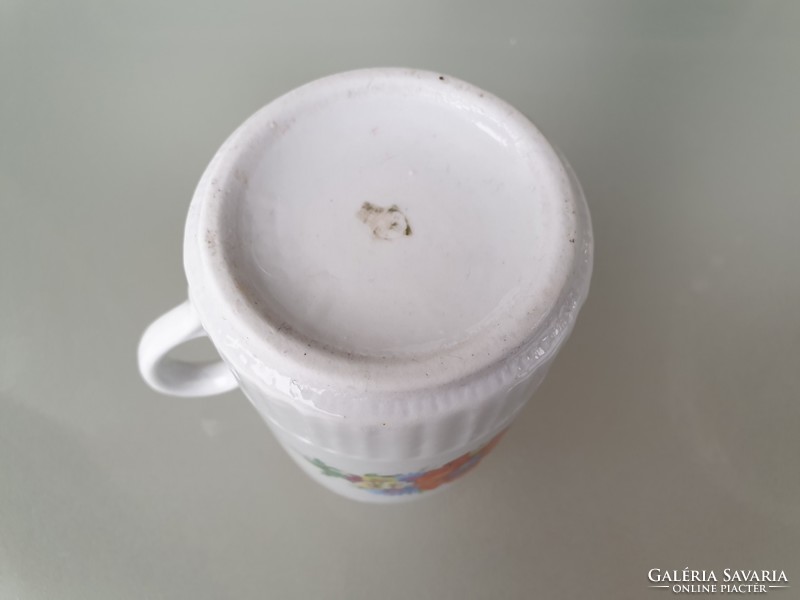 Régi vintage Zsolnay porcelán pipacsos búzavirágos bögre népi teás mezeivirágos csésze