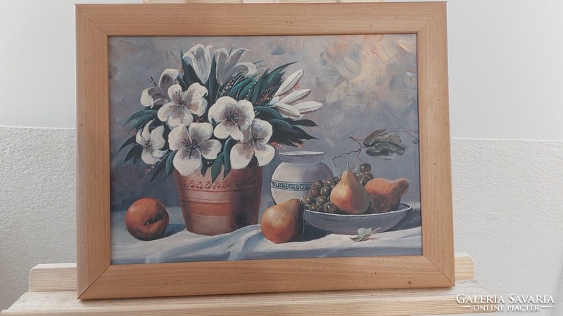 (K) flower - fruit still life print 32x40 cm with frame