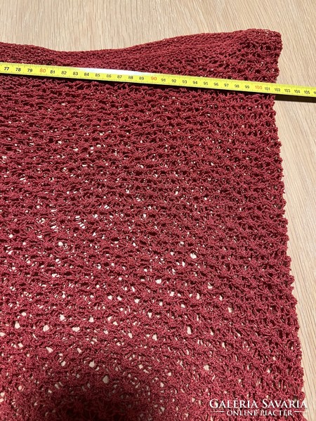Hand crocheted shawl in a beautiful burgundy color