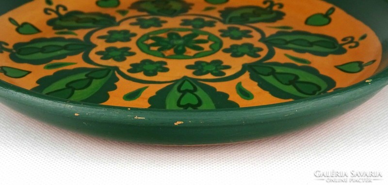 1E281 Kézzel festett kerámia asztalközép kínáló tál gyümölcsös tál 23 cm